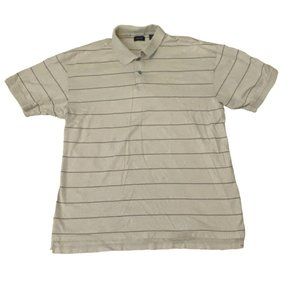 Men's Izod Large Golf Shirt Polo Gray Stripe